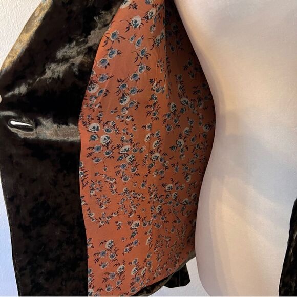 Sanctuary Blazer Velvet Size Small Moss Green Long Sleeve Button Front - Picture 4 of 10